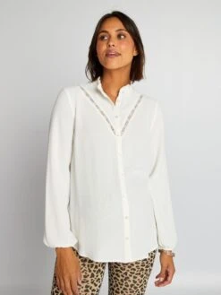 Blusa Punto Calado Premamá - Blanco -TrendyModa Ventas blusa punto calado premama blanco ajq19 1 frb5