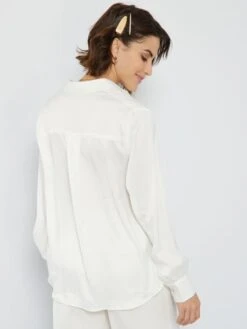 Blusa Satinada - Blanco -TrendyModa Ventas blusa satinada blanco aek76 1 frb5