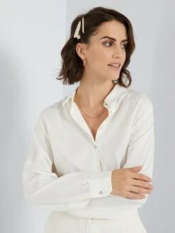 Blusa Satinada - Blanco -TrendyModa Ventas blusa satinada blanco aek76 1 frb6