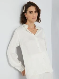 Blusa Satinada - Blanco -TrendyModa Ventas blusa satinada blanco aek76 1 frb7