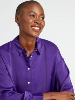 Blusa Satinada De Manga Larga - ACAL