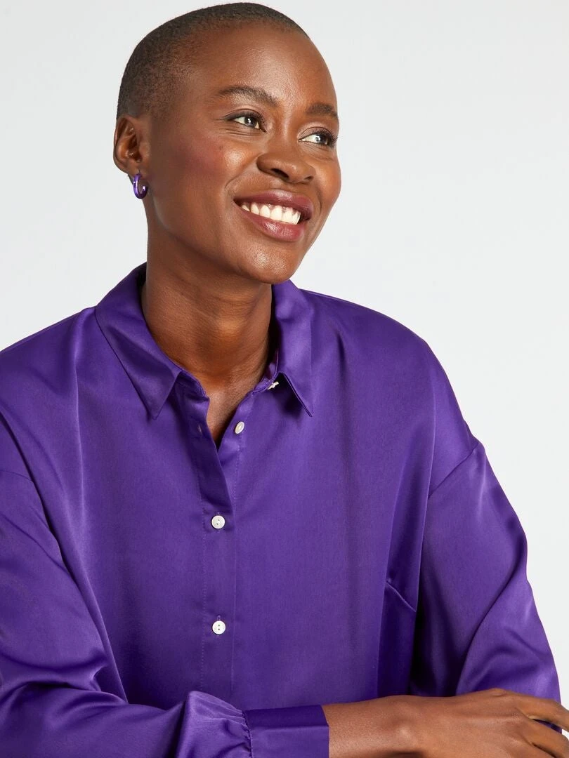 Blusa Satinada De Manga Larga - ACAL 3 Blusa Satinada De Manga Larga - ACAL