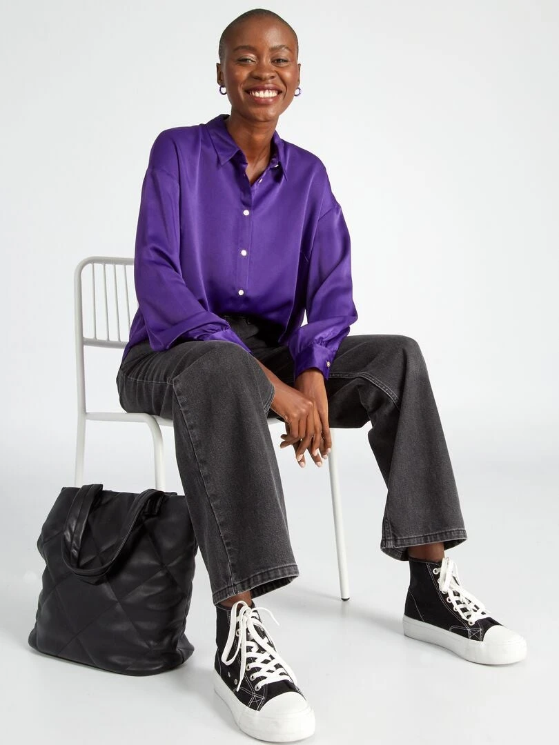 Blusa Satinada De Manga Larga - ACAL 4 Blusa Satinada De Manga Larga - ACAL - Imagen 2