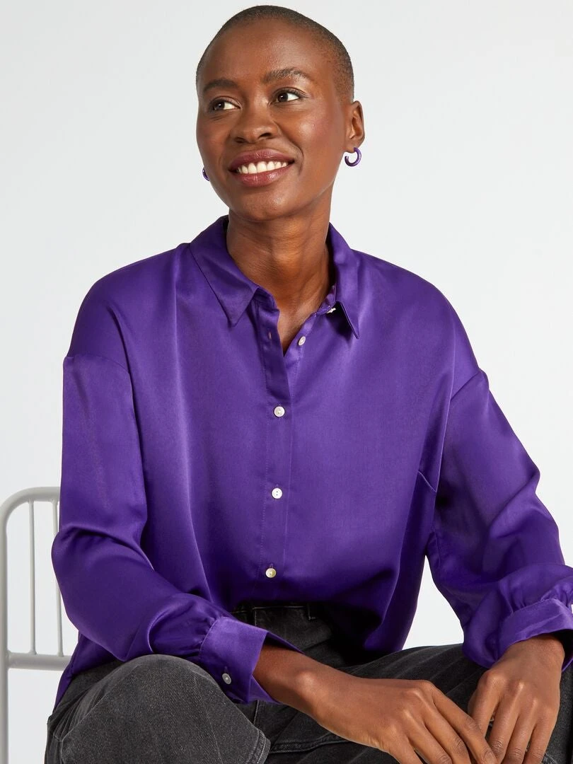 Blusa Satinada De Manga Larga - ACAL 5 Blusa Satinada De Manga Larga - ACAL - Imagen 3