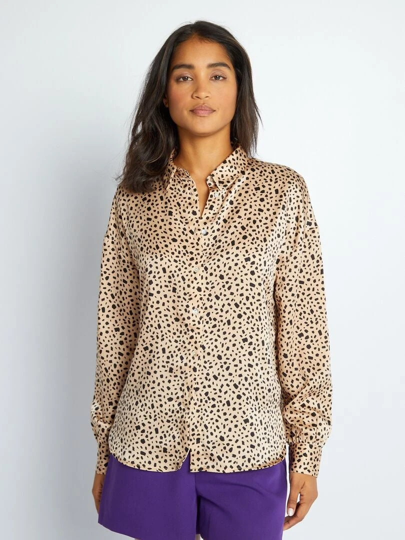 Blusa Satinada De Manga Larga - FXPOIBEIG 5 Blusa Satinada De Manga Larga - FXPOIBEIG - Imagen 3