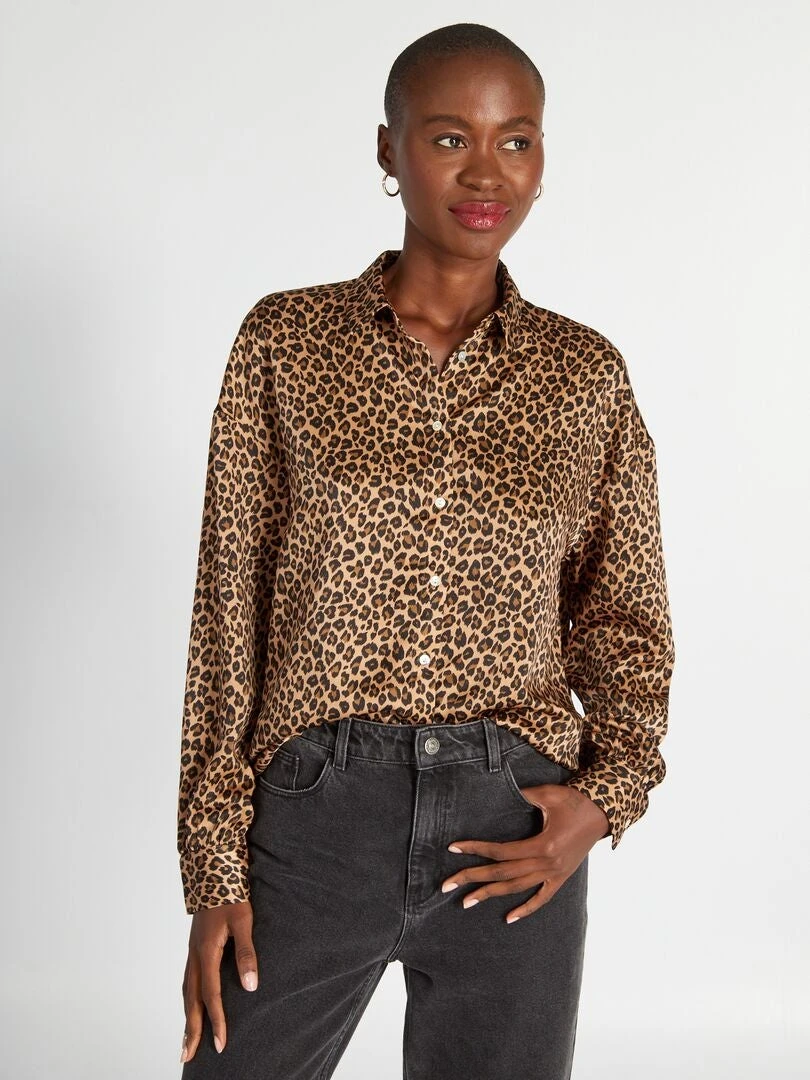 Blusa Satinada De Manga Larga - LEOLEO 3 Blusa Satinada De Manga Larga - LEOLEO