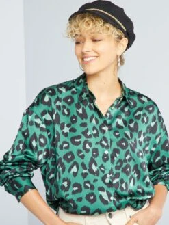 Blusa Satinada De Manga Larga - PXBETEVERT