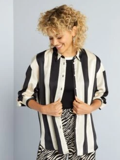 Blusa Satinada De Manga Larga - WHIST BLANCO