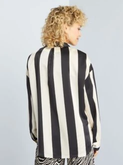 Blusa Satinada De Manga Larga - WHIST BLANCO -TrendyModa Ventas blusa satinada de manga larga whist blanco aee25 3 frb3