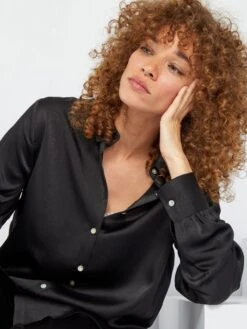 Blusa Satinada - NEGRO -TrendyModa Ventas blusa satinada negro aea97 1 frb5