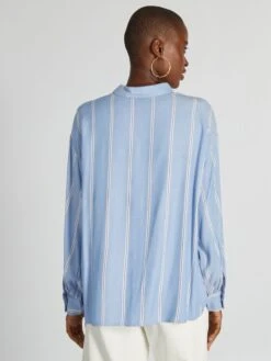 Blusa Vaporosa A Rayas - DESENFOQUE DE RAYOS -TrendyModa Ventas blusa vaporosa a rayas desenfoque de rayos aee36 4 frb3