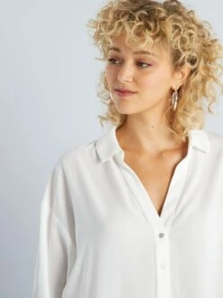 Blusa Vaporosa Con Cuello De Pico - Blanco 9 Blusa Vaporosa Con Cuello De Pico - Blanco -TrendyModa Ventas blusa vaporosa con cuello de pico blanco ast35 2 frb3