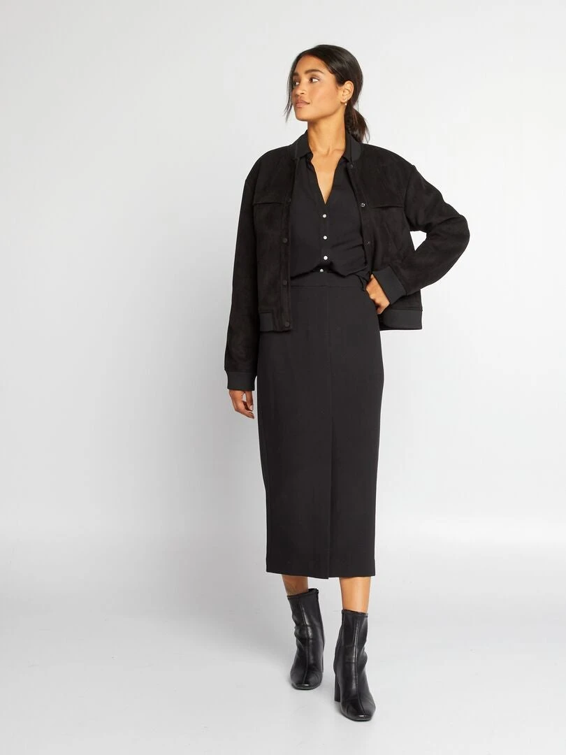 Blusa Vaporosa Con Cuello De Pico - Negro 4 Blusa Vaporosa Con Cuello De Pico - Negro - Imagen 2