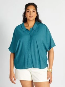Blusa Vaporosa Con Cuello Italiano - EXÓTICO_PL