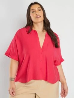 Blusa Vaporosa Con Cuello Italiano - ROSA LA TIENE -TrendyModa Ventas blusa vaporosa con cuello italiano rosa la tiene ato79 2 frb3