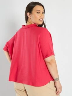 Blusa Vaporosa Con Cuello Italiano - ROSA LA TIENE -TrendyModa Ventas blusa vaporosa con cuello italiano rosa la tiene ato79 2 frb4
