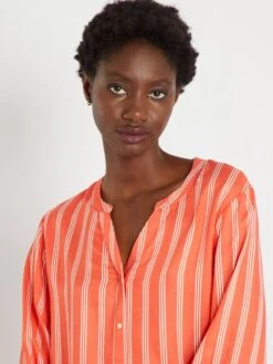 Blusa Vaporosa Con Cuello Mao - ROJO -TrendyModa Ventas blusa vaporosa con cuello mao rojo zp067 3 frb3