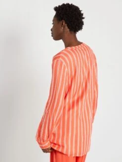 Blusa Vaporosa Con Cuello Mao - ROJO -TrendyModa Ventas blusa vaporosa con cuello mao rojo zp067 3 frb4