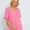 Blusa Vaporosa Con Escote De Pico 'JDY' - ROSA -TrendyModa Ventas blusa vaporosa con escote de pico jdy rosa ain27 3 frb1