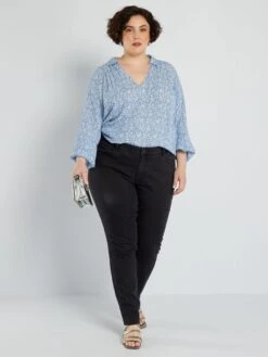 Blusa Vaporosa Con Estampado - AZUL 8 Blusa Vaporosa Con Estampado - AZUL -TrendyModa Ventas blusa vaporosa con estampado azul adz96 2 frb2