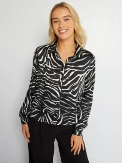 Blusa Vaporosa Con Estampado 'JDY' - Cebra -TrendyModa Ventas blusa vaporosa con estampado jdy cebra amw29 3 frb4