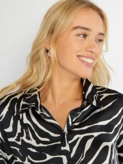 Blusa Vaporosa Con Estampado 'JDY' - Cebra -TrendyModa Ventas blusa vaporosa con estampado jdy cebra amw29 3 frb5