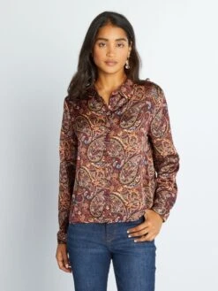 Blusa Vaporosa Con Estampado 'JDY' - NEGRO -TrendyModa Ventas blusa vaporosa con estampado jdy negro amw29 1 frb3