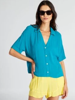 Blusa Vaporosa De Manga Corta - HO_EXOTICO -TrendyModa Ventas blusa vaporosa de manga corta hoexotico ajl05 1 frb4