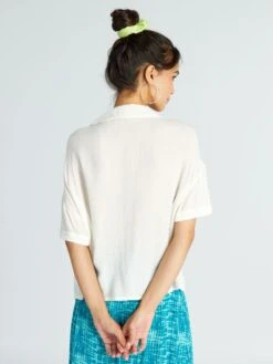 Blusa Vaporosa De Manga Corta - HO_NIEVE -TrendyModa Ventas blusa vaporosa de manga corta honieve ajl05 3 frb3