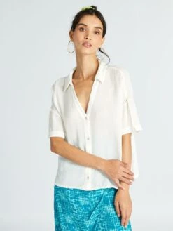 Blusa Vaporosa De Manga Corta - HO_NIEVE -TrendyModa Ventas blusa vaporosa de manga corta honieve ajl05 3 frb4