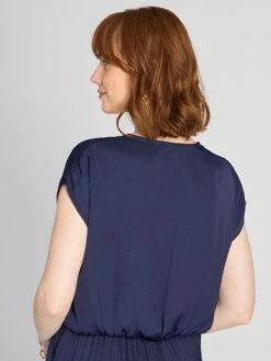 Blusa Vaporosa De Manga Corta - MARINA_ -TrendyModa Ventas blusa vaporosa de manga corta marina ato63 1 frb3