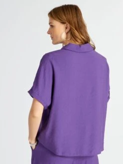 Blusa Vaporosa De Manga Corta - PURPURA 13 Blusa Vaporosa De Manga Corta - PURPURA -TrendyModa Ventas blusa vaporosa de manga corta purpura ato72 2 frb5