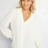 Blusa Vaporosa De Manga Larga - Blanco -TrendyModa Ventas blusa vaporosa de manga larga blanco ahz88 2 frb1