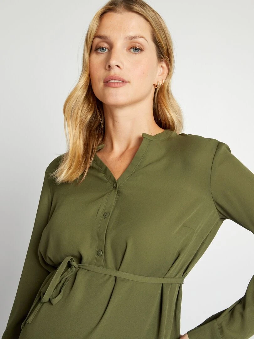 Blusa Vaporosa De Manga Larga - CAQUI DE UVA 7 Blusa Vaporosa De Manga Larga - CAQUI DE UVA - Imagen 5