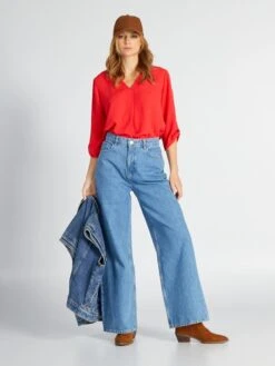 Blusa Vaporosa De Manga Larga 'JDY' - ROSA -TrendyModa Ventas blusa vaporosa de manga larga jdy rosa amw55 2 frb2