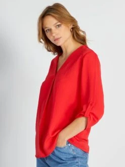 Blusa Vaporosa De Manga Larga 'JDY' - ROSA -TrendyModa Ventas blusa vaporosa de manga larga jdy rosa amw55 2 frb5