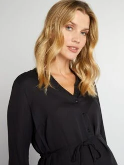 Blusa Vaporosa De Manga Larga - Negro -TrendyModa Ventas blusa vaporosa de manga larga negro ajq26 2 frb5