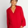 Blusa Vaporosa De Manga Larga - Rojo 2 Blusa Vaporosa De Manga Larga - Rojo -TrendyModa Ventas blusa vaporosa de manga larga rojo ahz88 3 frb1