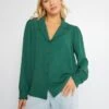 Blusa Vaporosa De Manga Larga - Verde -TrendyModa Ventas blusa vaporosa de manga larga verde ahz88 4 frb1