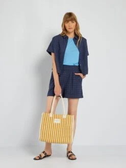 Camisa Con Bordado - Azul Oscuro -TrendyModa Ventas camisa con bordado azul oscuro acw56 6 frb4