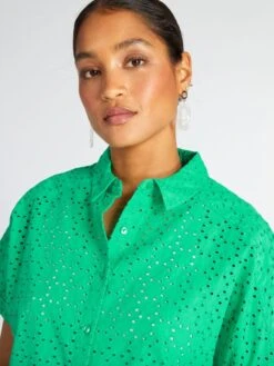 Camisa Con Bordado - Verde -TrendyModa Ventas camisa con bordado verde acw56 4 frb5
