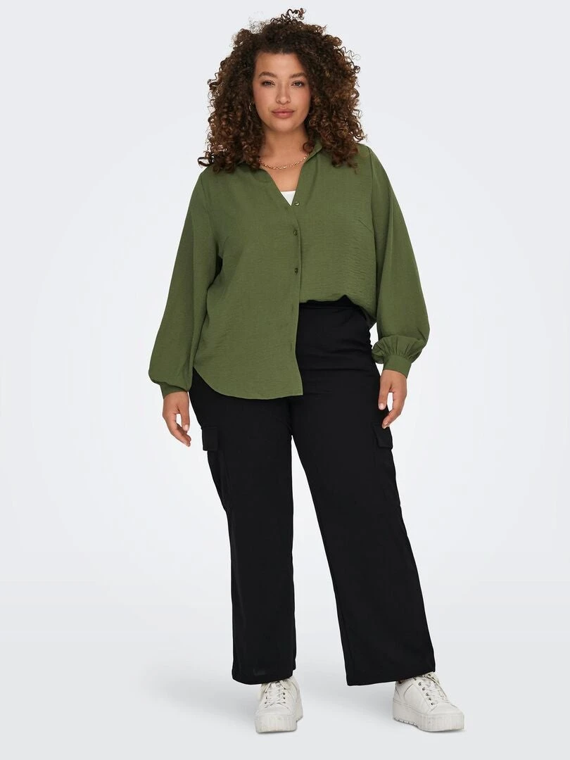 Camisa Con Escote De Pico 'Only Carmakoma' - KAKI 4 Camisa Con Escote De Pico 'Only Carmakoma' - KAKI - Imagen 2