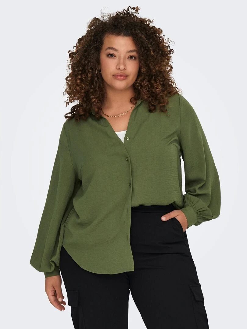 Camisa Con Escote De Pico 'Only Carmakoma' - KAKI 6 Camisa Con Escote De Pico 'Only Carmakoma' - KAKI - Imagen 4