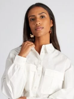Camisa Cropped De Popelina - Blanco -TrendyModa Ventas camisa cropped de popelina blanco axn32 1 frb5