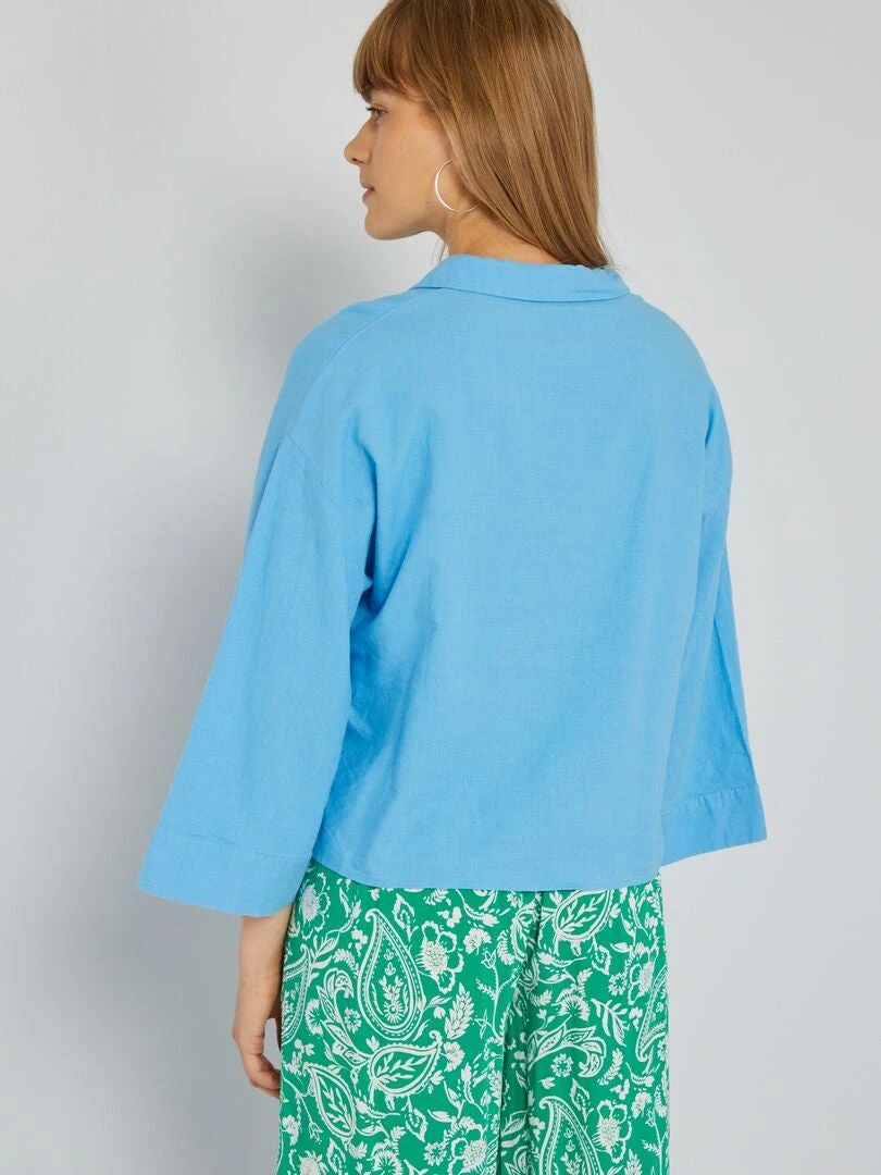 Camisa De Popelina - Azul 6 Camisa De Popelina - Azul - Imagen 4