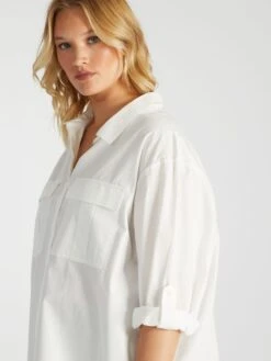 Camisa De Popelina - Blanco -TrendyModa Ventas camisa de popelina blanco ayd15 1 frb5