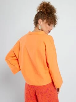 Camisa De Popelina - NARANJA 11 Camisa De Popelina - NARANJA -TrendyModa Ventas camisa de popelina naranja acw51 3 frb5