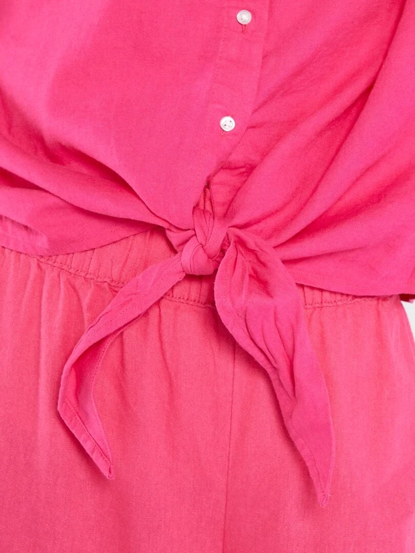 Camisa De Popelina - Rosa Intenso 8 Camisa De Popelina - Rosa Intenso - Imagen 6