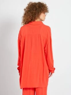 Camisa De Punto De Crepé - ROSA -TrendyModa Ventas camisa de punto de crepe rosa aju60 1 frb3