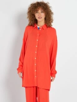 Camisa De Punto De Crepé - ROSA -TrendyModa Ventas camisa de punto de crepe rosa aju60 1 frb4